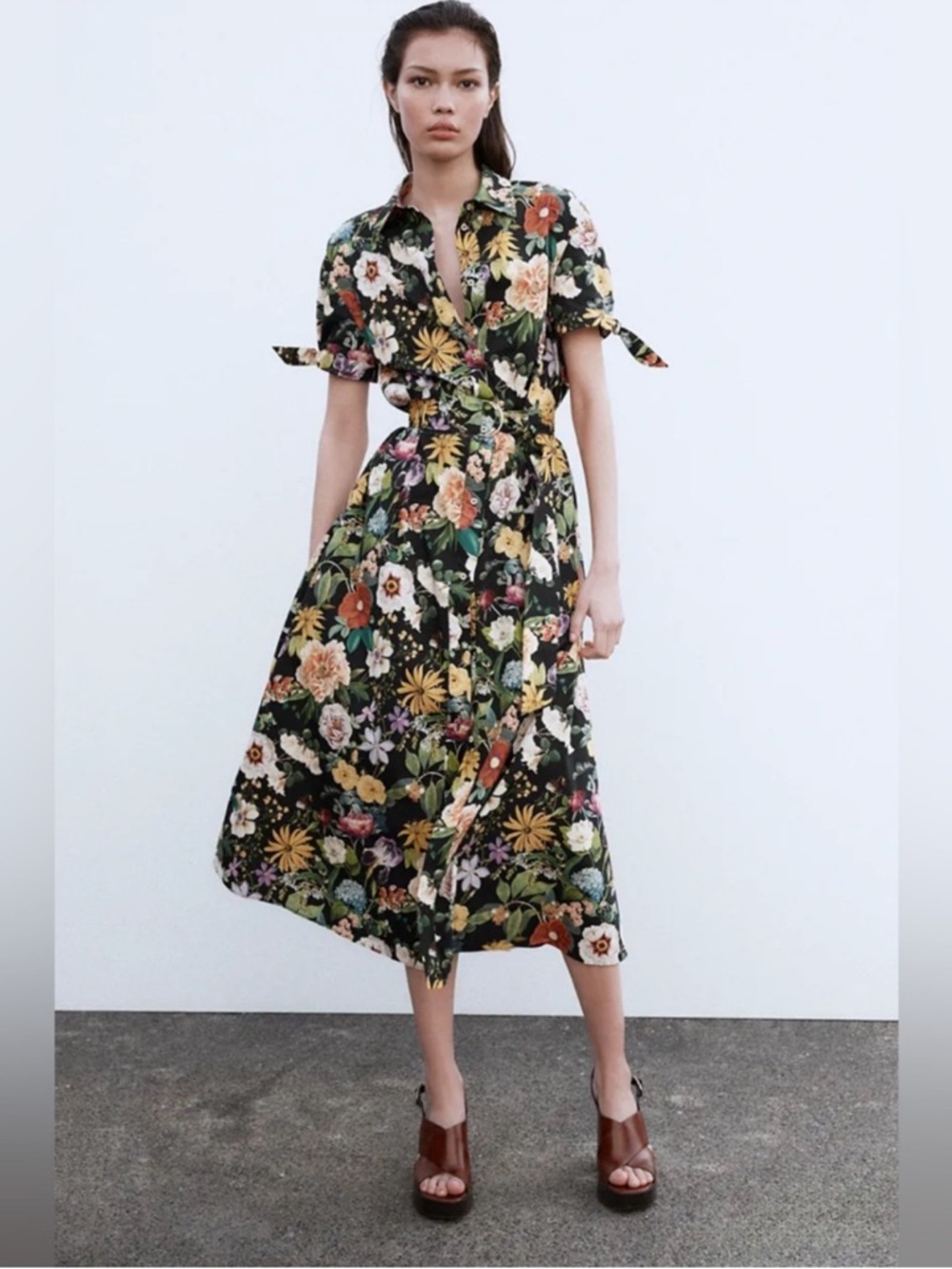 Zara Floral Poplin Dress